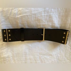 Linea Pelle Collection Black Leather Belt - Size Small